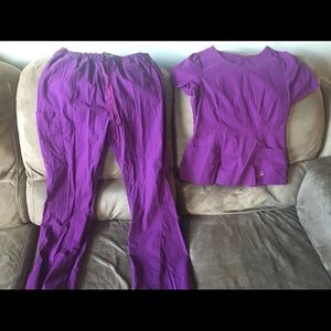 Purple scrubs
